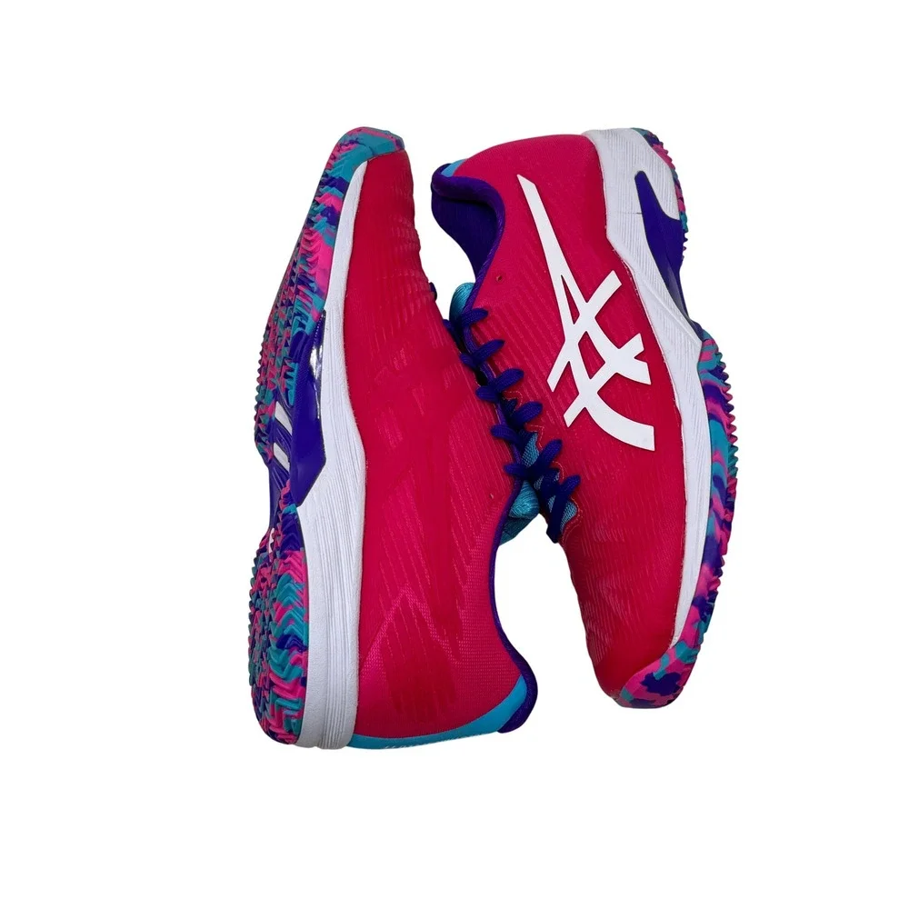 Asics Solution Speed FF Tennis Shoes Pink Blue 1042A130 Women's Size 8 FlyteFoam